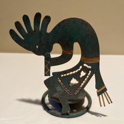 Metal Kokopelli Figurine Candle Holder