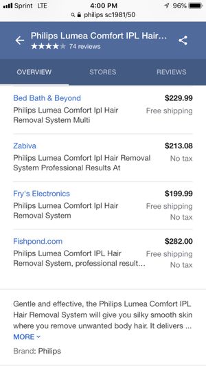Philip S Lumea Comfort Hair Care Removal System For Sale In Tampa