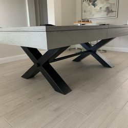 New X Out Grey Pool Table with Dining Top Option