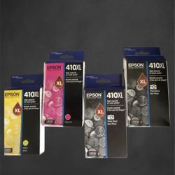 Lot Of 4 Epson 410XL High Capacity Ink Cartridges 2 Black | 1 Magenta | 1 Yellow