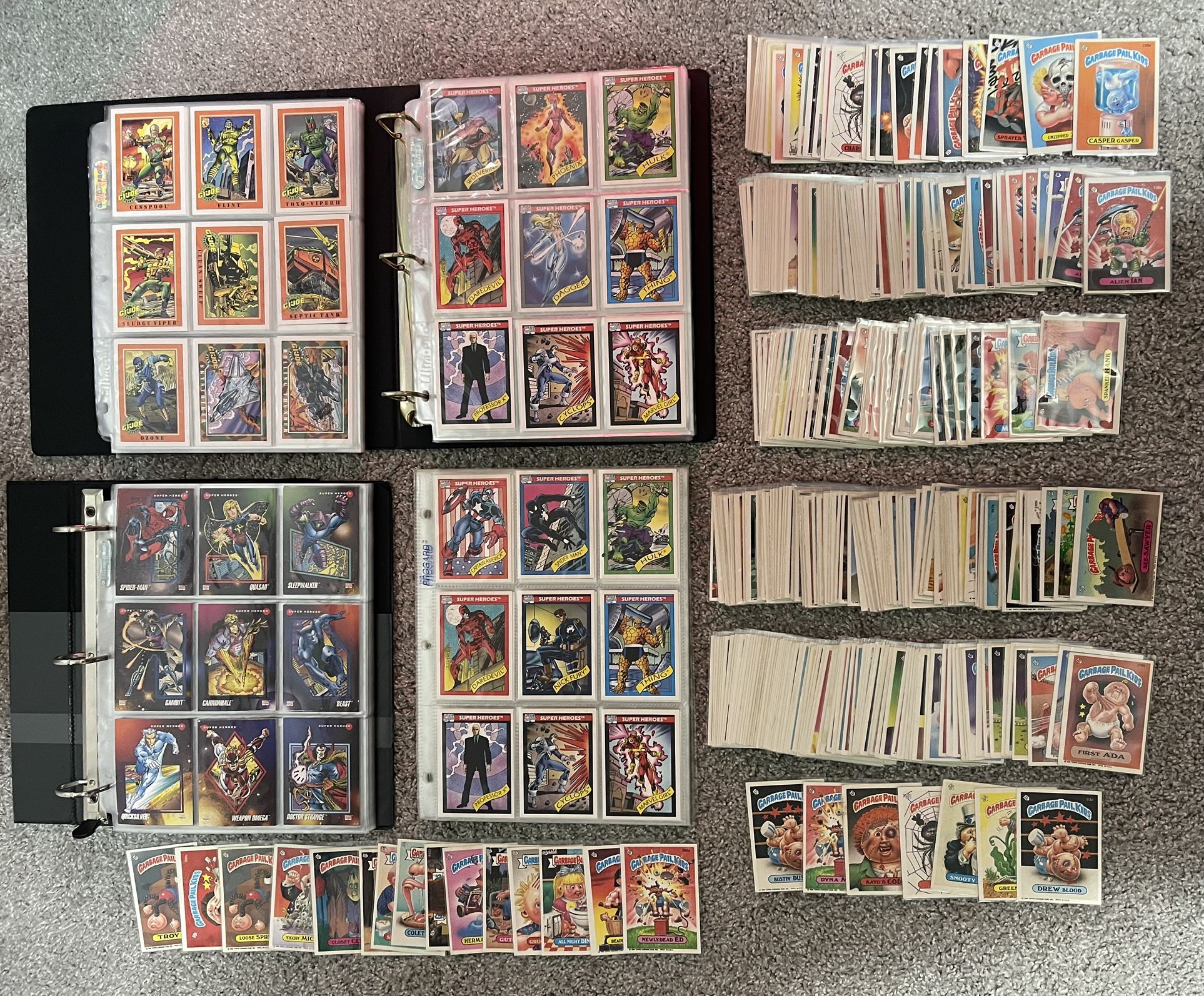 Vintage Marvel, GI Joe And Garbage Paul Kids Trading Card Lot