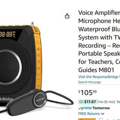 Portable Speaker with wireless microphone, Waterproof,  TWS Stereo, SOS, Recording