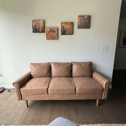 Vegan Leather Sofa Couch 