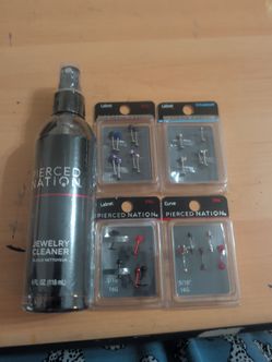 Brand New 16G Piercing Jewelry Lot – Labrets, Curved Barbells & Jewelry Cleaner
