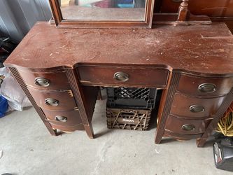 Antique Dresser with Mirror  and Drawer Chest