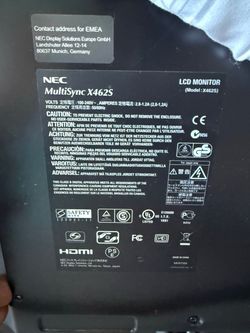 NEC MultiSync X462S LCD Monitor