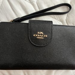 Authentic Black Coach Phone Wallet