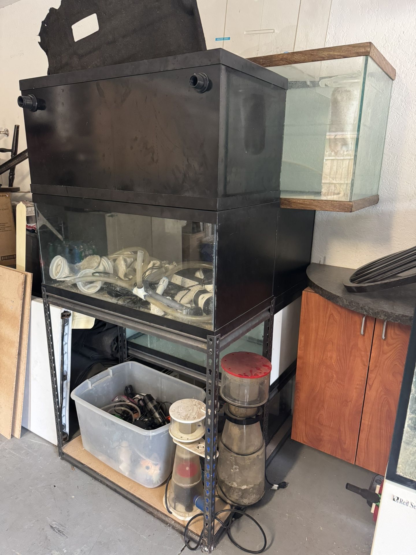 Complete Reef/Frag Tank System - Multiple Drilled Tanks, Skimmers, LED Lights, and More!