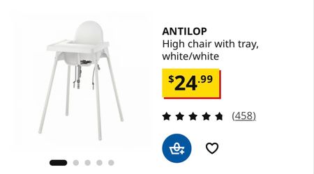 IKEA High chair with tray and support cushion