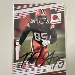 Myles Garrett Autographed Auto Cleveland Browns Football Card 