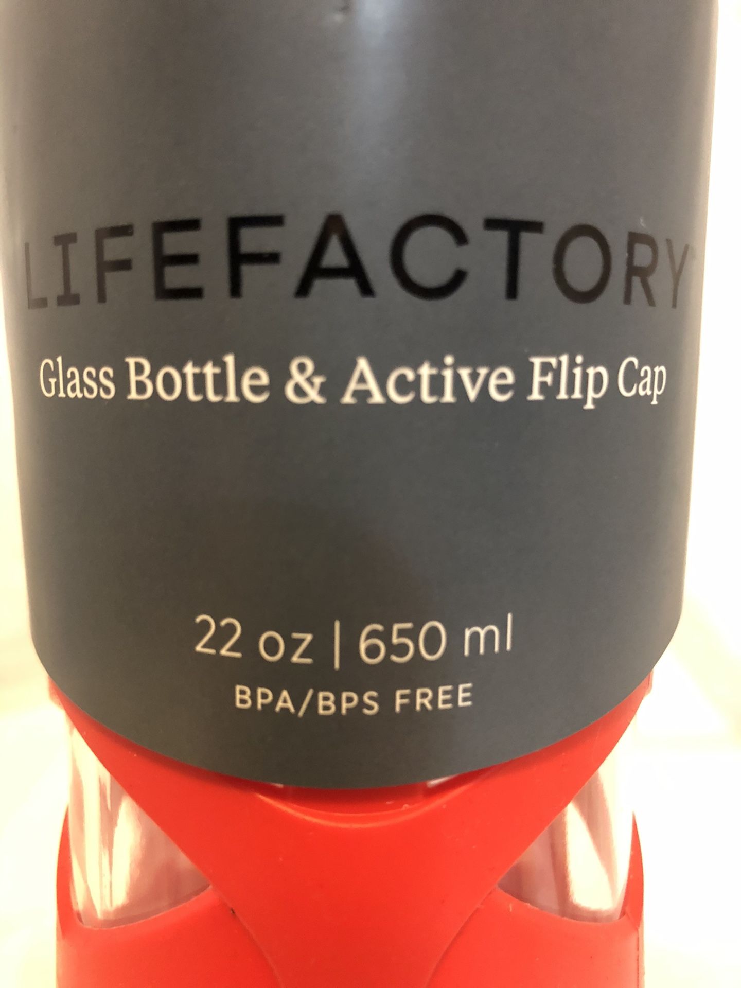 Life Factory Glass Drinking Bottle with Active Flip Cap