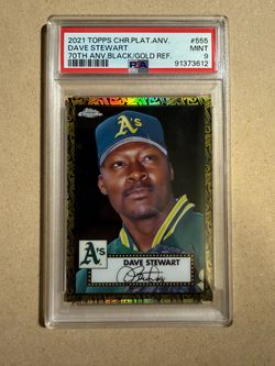 2021 Topps Chrome Platinum Anniversary Dave Stewart /10 70th Black/Gold Refractor PSA 9