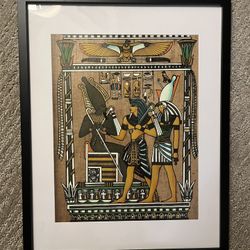 Framed Egyptian Painting on Papyrus
