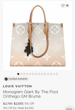 LOUIS VUITTON Monogram Giant By The Pool Onthego GM Brume