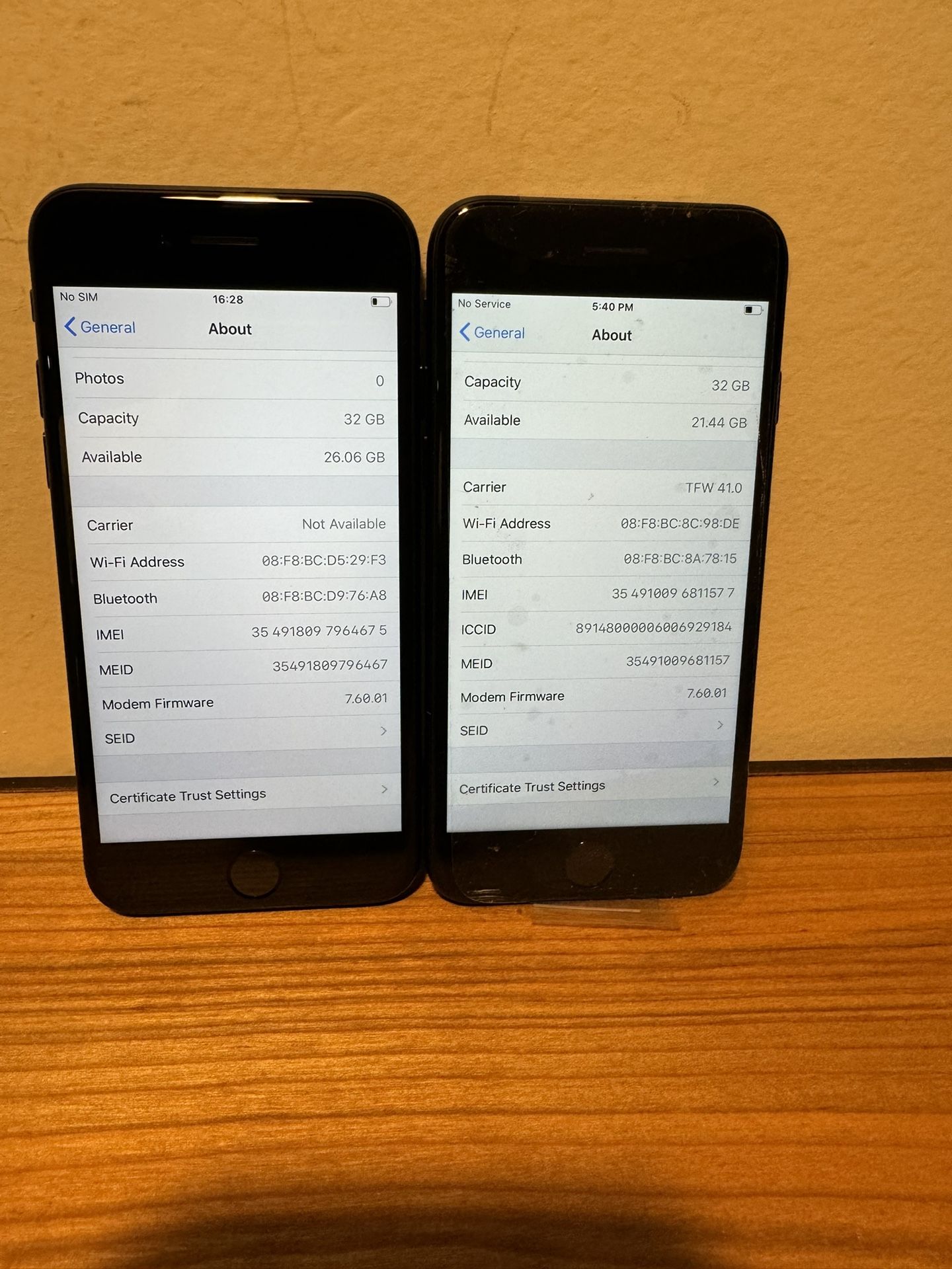 two Iphone7 Trac phones 