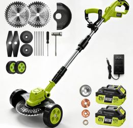SEESE Cordless Lawn Mower / Trimmer / Edger – 2 Batteries