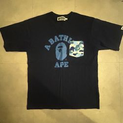 Navy Blue Bape ( Pocket ) T Sz Small 