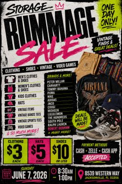 Rummage Sale SUNDAY JUNE 7, 2026