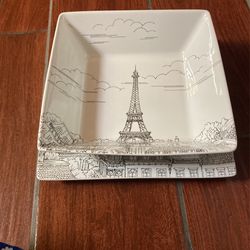 Paris  Eiffel Tower Plate And Bowl Set