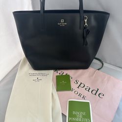 Kate Spade ♠️ New York Black Leather Bag Handbag New