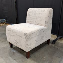 Parisian Script Upholstered Armless Accent Chair used