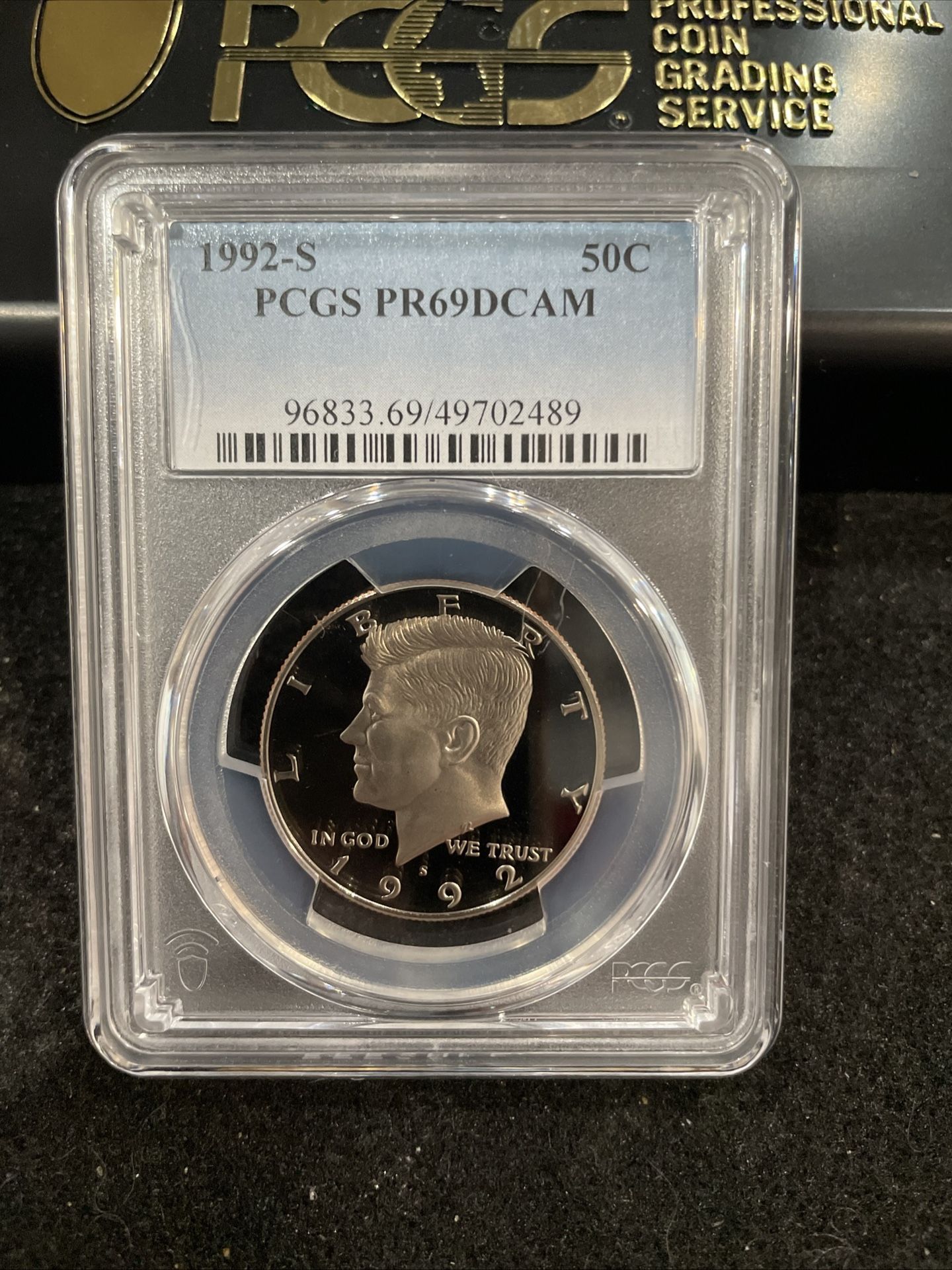 1992 S Gem Proof Kennedy Half Dollar Graded At PR69 With A Deep Cameo Q-19