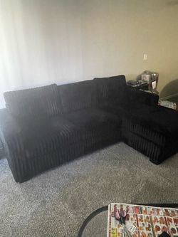 Black Corduroy Sectional Couch