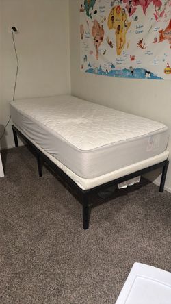 Twin size mattress and bed frame