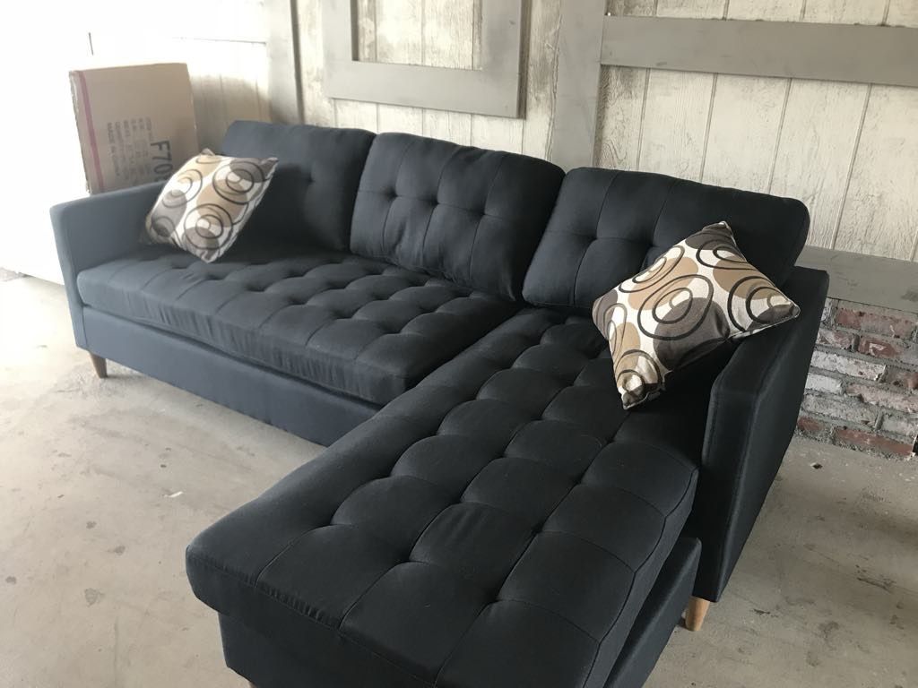 New Black 86x59 Sectional Couch / Free Delivery 