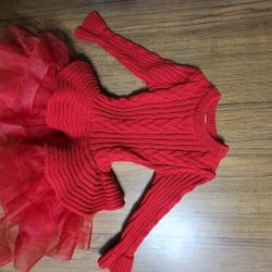 Girls Red Dress Sz 4