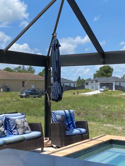 Patio set with solar Umbrella