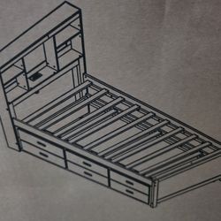 Twin Bed With Bookcase And Trundle