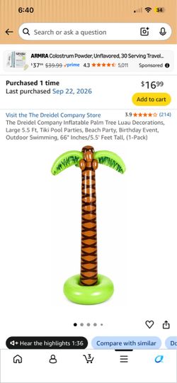 Inflatable palm tree