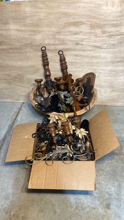 Dozens of candle holders - table & wall mounted