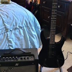 Jackson JS Series Dinky JS12 Electric Guitar & Fender Mustang 1 Amp Built In Effects