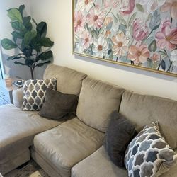 Living Spaces Sofa With Reversible Chaise