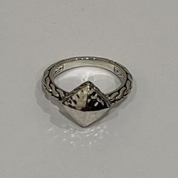 John Hardy Sterling Silver Classic Chain Hammerd Ring