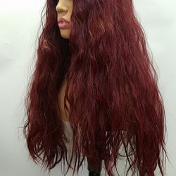 Long Garnet Wavy Wig