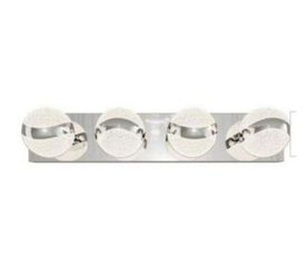 Artika Wavey 27 in. 4-Light Chrome Modern Integrated LED Vanity Light Bar for Bathroom with Glass Crystals