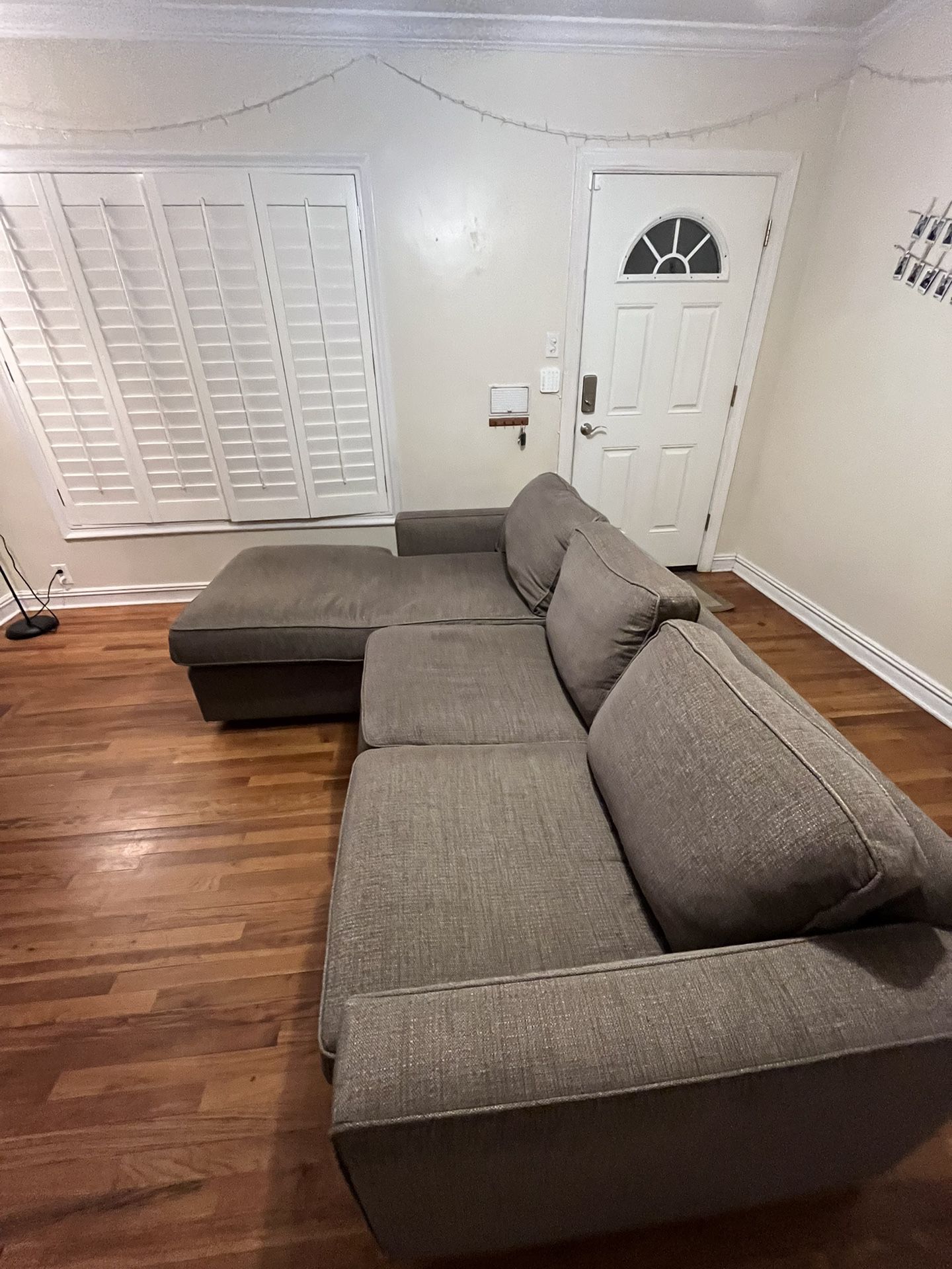 brownish/grey couch 