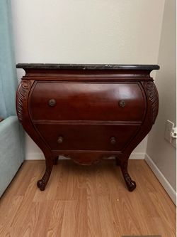 Solid Wood Nightstands with Marble Top