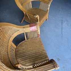 Wicker Chairs Set 