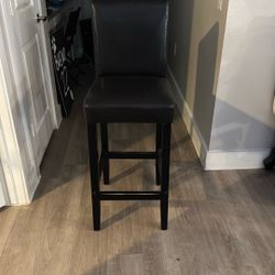 Faux Dark Brown Leather Bar Stools (2)