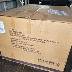 Maeve Chair And Storage Ottoman Set Thundercloud ( New in Box )