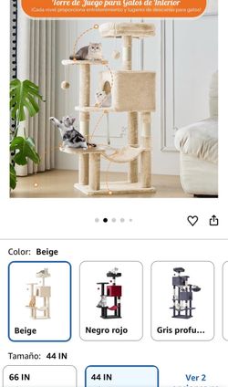 Beige Multi-Level Cat Tree Tower 44 Inch