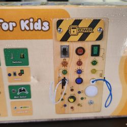 Brand New In Box Montessori Wooden Busy Board With LED Switches 