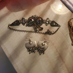 Vintage Dangle Choker And Earrings Set