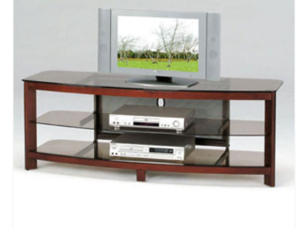 Zephyr LCD TV Stand With Tempered Glass Shelves