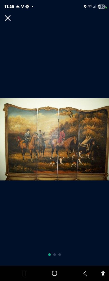 Antique french dressing screen