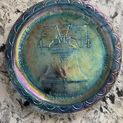 Vintage Carnival Glass Liberty Bell 8" Plate